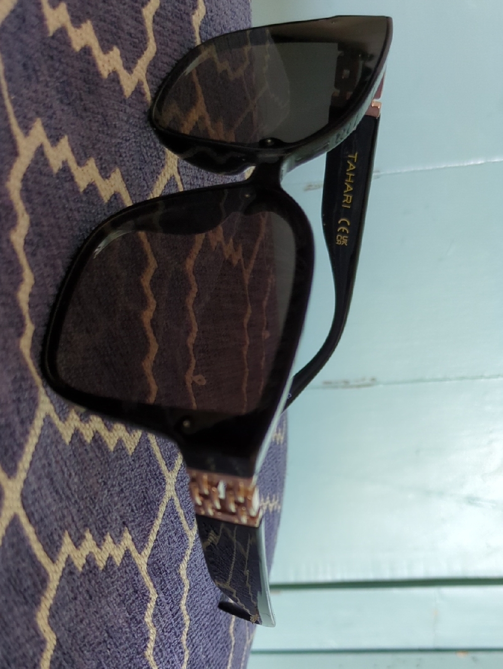 Tahari Black Sunglasses with Gold Temple Accents